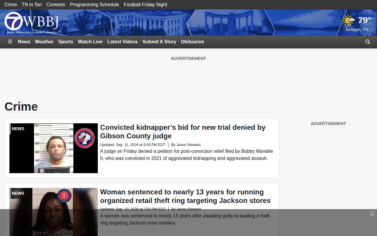 WBBJ regional crime news covering Lake County arrests